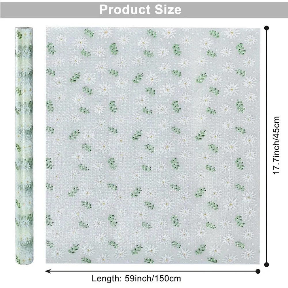 New in package Floral Clear Shelf Liner